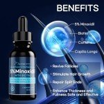 5% Minoxidil Hair Growth for Men and Women: Extra Strength Minoxidil Hair Loss Treatment Serum with Boitin for Faster Stronger Thicker Hair Growth, 4 FL OZ/120 ML