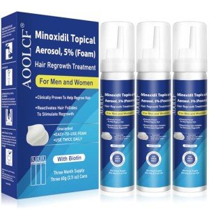 Minoxidil Foam, 5% Topical Minoxidil Foam, Minoxidil for Men and Women, Infused with Biotin, Hair Growth Treatment, Supports Thicker and Fuller Hair & Beard (Minoxidil Foam, 6.33oz, 3 Month Supply)