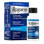 Men's Rogaine Extra Strength 5% Minoxidil Topical Solution for Hair Loss & Regrowth, Topical Treatment for Men, Unscented Minoxidil Follicle Booster Liquid, 1-Month Supply, 2 fl. oz