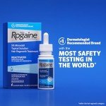 Men's Rogaine Extra Strength 5% Minoxidil Topical Solution for Hair Loss & Regrowth, Topical Treatment for Men, Unscented Minoxidil Follicle Booster Liquid, 1-Month Supply, 2 fl. oz