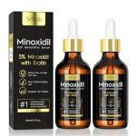 2-Pack 5% Minoxidil Hair Growth Serum for Men and Women, Hair Regrowth Treatment for Stronger, Thicker, and Longer Hair, Facial Hair Grooming and Thickening Solution