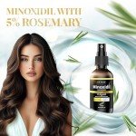 5% Minoxidil with Biotin for Men Spray, Minoxidil with Rosemary for Women Hair Growth, Beard Scalp Serum for Thicker Fuller Hair (2 x 2 Fl Oz)