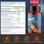 DHT Blocker for Men with Saw Palmetto & Biotin, Hair Growth Formula in Liquid-Filled Capsules, Hair Loss Supplements, Hair Regrowth Vitamins, Proprietary Herbal Blends - 90 Capsules(1 Bottle)