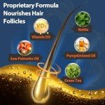 DHT Blocker for Men with Saw Palmetto & Biotin, Hair Growth Formula in Liquid-Filled Capsules, Hair Loss Supplements, Hair Regrowth Vitamins, Proprietary Herbal Blends - 90 Capsules(1 Bottle)