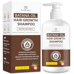 Beadlamey ㅤ Batana Oil Hair Growth Shampoo: Natural Hair Loss Shampoo for Thinning Hair for Women and Men - Daily Hair Care at Home - 10.1 fl.oz