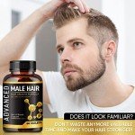 Hair Growth Vitamins For Men-Anti Hair Loss Support Vitamins Pills & Dht Blocker For Men.Regrow Hair & Beard Growth Supplement For Thicker Fuller & Stronger Hair. Support Thinning Hair With Biotin.