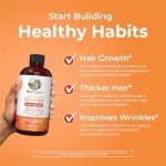 MaryRuth Organics Liquid Multivitamin Lustriva® Hair Growth for Women| Biotin 10000mcg | Vitamin D, B |Clinically Tested for Thicker Hair, Wrinkles, Fine Lines, Skin Care| Ages 18 | 15.22 Fl Oz
