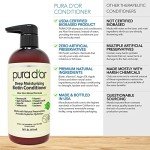 PURA D'OR Deep Moisturizing Biotin Conditioner Thickens, Softens, & Moisturizes Dry, Frizzy, Damaged Hair w/Argan Oil, Pumpkin, Rosemary, Honeysuckle, Vitamin E, Men & Women, 16oz