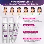 2% Minoxidil for Women Foam Hair Growth - Minoxidil Hair Regrowth Treatment for Women, Topical Solution Hair Loss Treatments, Thicker and Fuller Hair, 2 x 2.11 oz for 2 Months Use