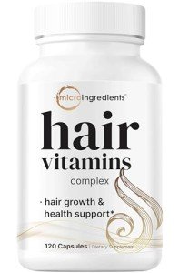 Hair Growth Vitamins Complex, 120 Capsules | 14-in-1 Formula with 5,000mcg Biotin, Collagen, Keratin, Vitamin C, Saw Palmetto & More | Vitaminas Para El Cabello | Promotes Natural Growth & Thickness