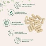 Hair Growth Vitamins Complex, 120 Capsules | 14-in-1 Formula with 5,000mcg Biotin, Collagen, Keratin, Vitamin C, Saw Palmetto & More | Vitaminas Para El Cabello | Promotes Natural Growth & Thickness