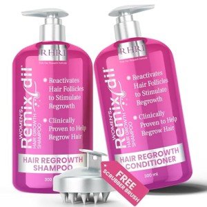 Hair Growth Shampoo and Conditioner Set for Women | Effective Hair Regrowth Treatment | Strengthening, Thickening & Soothing Formula for Healthy, Vibrant Hair | Salon Size (Pack of 2)