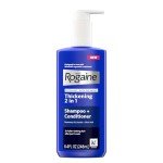 Rogaine Men's Thickening 2 in 1 Shampoo + Conditioner, Hair Thickening Shampoo & Conditioner with Rosemary Oil, Keratin & Citric Acid Leaves Hair Visibly Thicker, Not Minoxidil, 8.4 fl. oz