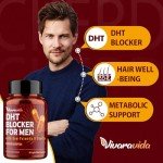 DHT Blocker for Men | Hair Growth Supplement with Saw Palmetto & Biotin - Hair Growth Vitamins - Hair Regrowth - Natural Hair Loss Supplements Liquid-Filled - Proprietary Herbal Blends (90 Capsules)