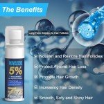 5% Minoxidil for Men and Women, Hair Growth Biotin Serum with Batana and Rosemary for Hair beard Regrowth Treatments, Extra Strength Hair Loss Solution, Clinically Proven to Regrow Thicker, 2.02FL OZ