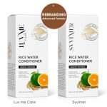 Luv Me Care Rice Water Hair Growth Conditioner 10 Fl Oz with Biotin, Improve Strength, Volume, and Shine, Deep Conditioning for Dry, Frizzy, or Curly Strands