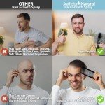 Natural Hair Growth Spray Serum for Men: Hair and Scalp Oil with Rosemary, Batana Oil, Rice Water, Castor Oil, Caffeine, Biotin - Effective Hair Thickening and Hair Loss Treatment for Men 60ml
