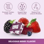FORCE FACTOR Hair Growth Accelerator Soft Chews, Lustriva & Biotin to Promote Thicker, Stronger, Fuller Hair, Hair Growth Vitamins for Women, Clinically Studied, Mixed Berry, 60 Soft Chews