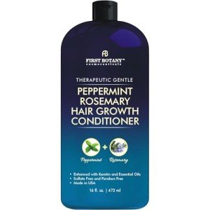 Peppermint Rosemary Hair Regrowth Conditioner - Anti Hair Loss product, Daily Hydrating, Detoxifying, Volumizing Conditioner and Fights Dandruff For Men and Women 16 fl oz