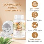 Gesundgeist Saw Palmetto for Women Hair Loss - DHT Blocker with 5-in-1 Blend for Hair Growth, Skin & Nails, Urinary Wellness - Extra Strength Saw Palmetto Supplement - 90 Capsules