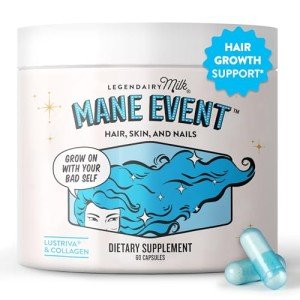 Legendairy Milk Mane Event™ - Hair Skin and Nails Vitamins with Collagen Peptides, Biotin & Lustriva® - Hair Vitamins for Women - Supplement Promotes Hair Growth for Thicker & Fuller Hair