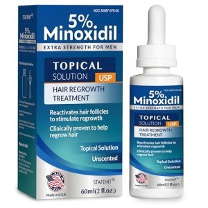 Minoxidil for Men Hair Growth Serum: Minoxidil for Women Hair Growth, Minoxidil 5 Percent for Men Hair Beard Regrowth Treatment - Hair Growth Oil for Stronger Thicker Longer Hair - 2OZ