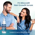 Minoxidil for Men Hair Growth Serum: Minoxidil for Women Hair Growth, Minoxidil 5 Percent for Men Hair Beard Regrowth Treatment - Hair Growth Oil for Stronger Thicker Longer Hair - 2OZ