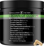 Crown of Glory 10 in 1 Hair Growth Maximizer, DHT Blocker Supplement, Saw Palmetto, Fo-Ti, Collagen, Pumpkin Seed Oil & More, Supports Thicker, Stronger Hair & Scalp Health (120 Capsules - 2 Months)