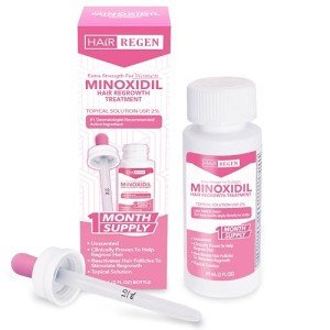 Minoxidil For Women 2% Hair Regrowth Treatment for Women, 1-Month Supply, Unscented, 2 fl oz