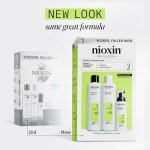 Nioxin Scalp + Hair Thickening System 2 | For Natural Hair with Progressed Thinning | Boost Hair Density with Niacinamide & Biotin | Trial Size | 1 Month Supply