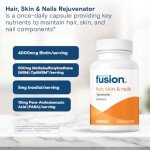 Bariatric Fusion ONE Per Day Bariatric Hair Skin and Nails Vitamins REJUVENATOR for Women | Vegan Hair Growth Vitamins with Biotin, Vitamin B12, and B1 | Easy to Swallow | 60 Capsules
