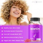 NutraChamps (2 Pack) Biotin Gummies 10,000mcg [High Potency] for Healthy Hair, Skin & Nails for Adults & Kids - 5000mcg in Each Gummy Vitamin - Vegan, Non-GMO, Pectin-Based Hair Health Supplement