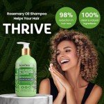 Rosemary & Biotin Hair Growth Shampoo for Women & Men, Natural Thickening & Regrowth Formula, Tea Tree Mint Strengthening Shampoo with Castor Oil - For Thinning Hair, Hair Loss, All Hair Types 10.1 Oz