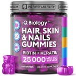 Hair Skin and Nails Gummies with Biotin Collagen Keratin Astragalus - Hair Growth Supplement & Hair Vitamins for Hair Loss for Women & Men, Hair Skin and Nails Multivitamin B7 Gummies, 60 Gummy Bears