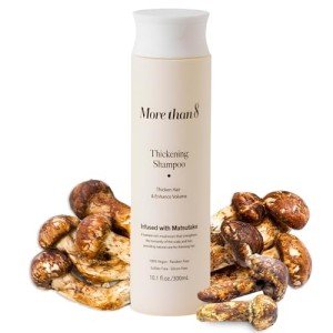 Morethan8 Korean Hair Thickening Shampoo with Matsutake mushroom, for Hair Loss and Hair growth – 300ml 100% Vegan, Paraben&Sulfate&Silicon Free - more than 8