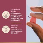 Nature’s Bounty Optimal Solutions Advanced Hair, Skin and Nails Pectin Gummies, 2x Biotin Per Serving, No Stick Gummy, Vegetarian Formula, Strawberry Flavor, 200 ct, 100 Total Servings