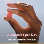 Nature’s Bounty Optimal Solutions Advanced Hair, Skin and Nails Pectin Gummies, 2x Biotin Per Serving, No Stick Gummy, Vegetarian Formula, Strawberry Flavor, 200 ct, 100 Total Servings