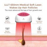 iHelmet Laser Hair Growth System (FDA Cleared), Hair Regrowth Helmet & Laser Cap, Hair Loss Treatment for Men and Women, Low Level Laser Therapy for Hair Growth, Anti-Thining Treatment，36 Pink