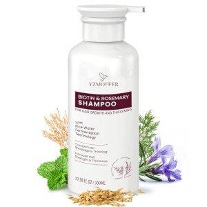 Yzmoffer Hair Growth Shampoo for Thinning Hair: Advanced Biotin and Rosemary Shampoo with Rice Water for Women and Men Hair Loss - Herbal Essences Promotes Thicker Hair