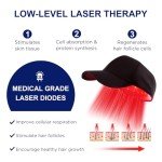 Laser Hair Growth Cap, Red Light Therapy Cap, Low Level Laser Therapy (LLLT) Equipment for Promoting Hair Growth in Women and Men（Black）
