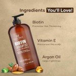 Botanic Hearth Biotin Shampoo with 100% Pure Ginger Oil – Sulfate & Paraben-Free – Enriched with Turmeric Extract, Argan Oil & Vitamin E – For All Hair Types – 16 fl. oz