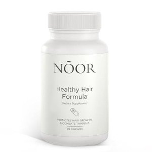 NOOR HAIR Healthy Hair Formula, Hair Growth Supplement Supporting Thick Hair and Fast Hair Regrowth. Vitamin C, B6, Zinc, Propietary Non-GMO & Gluten Free Womens Hair Loss Vitamins - 30 Day Supply