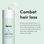 hers Triple Threat Conditioner for Women, 2 Pack - Thickening, Moisturizing, Reduces Shedding - Color Safe Hair Loss Conditioner - Napa Rose - 2 x 6.4 fl oz