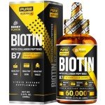 PURE RESEARCH Liquid Biotin & Collagen Hair Growth Drops 60,000mcg - Biotin and Liquid Collagen Supplement for Men & Women - Glowing Skin Support, Healthy Hair & Nail Growth - 2oz