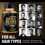 Hair + Beard Growth Vitamins for Men | Biotin 10,000mcg, Collagen, Patented OptiMSM®, goMCT®, Saw Palmetto | 60 Day Supply | Naturally Regrow Stronger, Thicker, Healthier Hair & Stops Hair Los