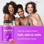 NutraChamps Biotin Gummies 10000mcg [High Potency] for Healthy Hair, Skin & Nails Vitamins for Women, Men & Kids - 5000mcg in Each Hair Vitamins Gummy - Vegan, Non-GMO, Hair Health Supplement