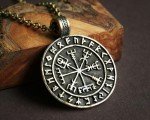 Baldur Jewelry - Handcrafted Viking Runic Rune Compass Necklace Vegvisir Futhark Necklace Pendant Amulet - Viking Gifts for Men - Viking Jewelry for Men - Viking Necklace