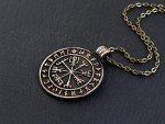 Baldur Jewelry - Handcrafted Viking Runic Rune Compass Necklace Vegvisir Futhark Necklace Pendant Amulet - Viking Gifts for Men - Viking Jewelry for Men - Viking Necklace