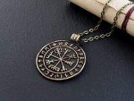 Baldur Jewelry - Handcrafted Viking Runic Rune Compass Necklace Vegvisir Futhark Necklace Pendant Amulet - Viking Gifts for Men - Viking Jewelry for Men - Viking Necklace