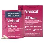 Viviscal 4D Hair Growth Cycle Supplements for Women for Full, Strong, and Healthy Hair; Made with Keratin, Vitamin A, Biotin, Zinc, 30 Day Supply, 60 Count